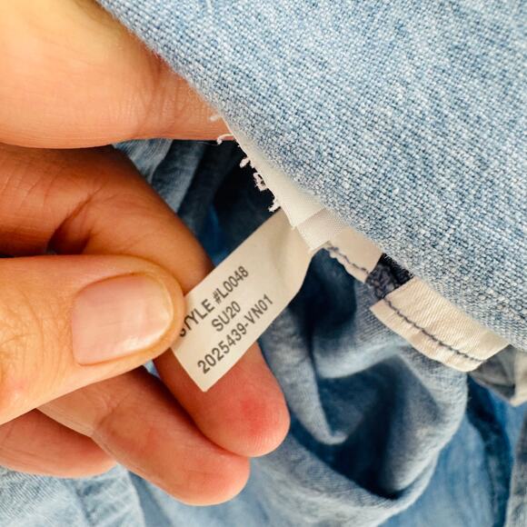 Madewell Chambray Shorts Casual Relaxed Fit Elastic Waist Pockets Cotton Sz XXL - Picture 6 of 7